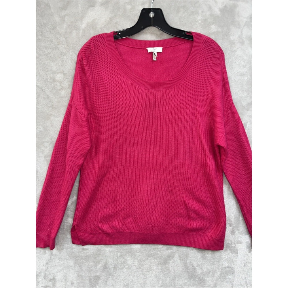 Joie Sweater Women's‎ M Nylon Wool Cashmere Hot Pink Pullover Round Neck